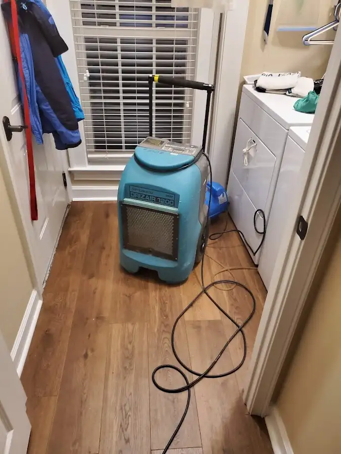 Commercial dehumidifier deployed for Flood Damage Cleanup in Willard